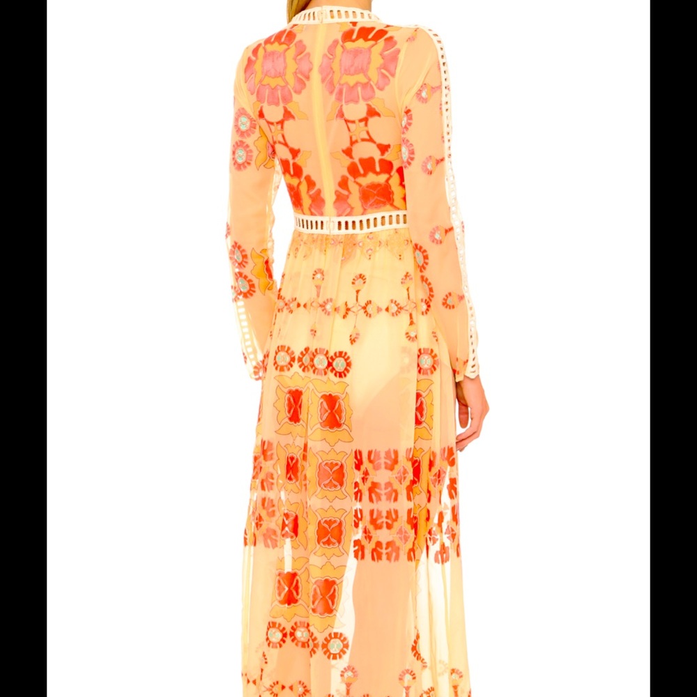For Love & Lemons Barcelona Maxi Dress Creme - Picture 2 of 4